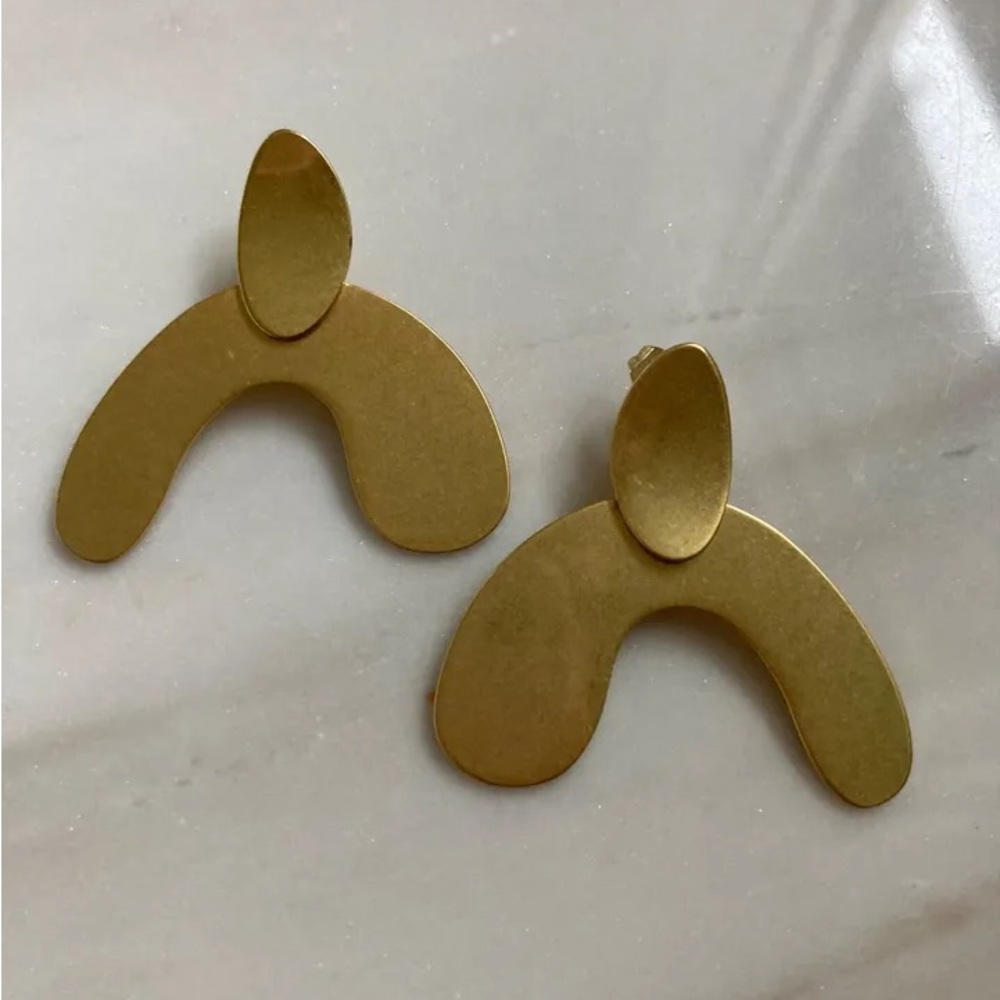 Madewell Gold Color Abstract Earrings